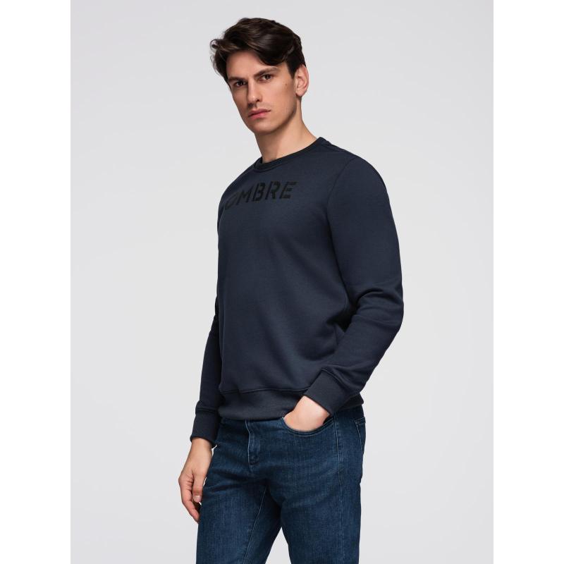 Klasická pánská mikina s nápisem – tmavě modrá V3 B1711