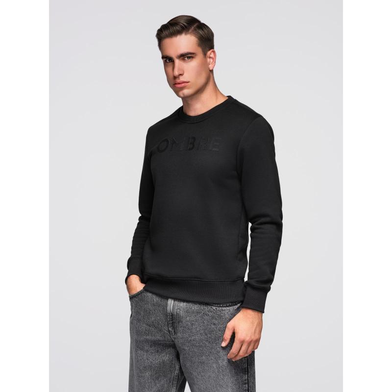 Klasická pánská mikina s nápisem – černá V4 B1711