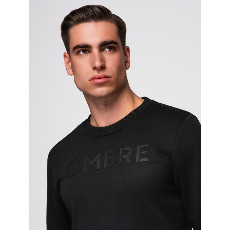 Klasická pánská mikina s nápisem – černá V4 B1711