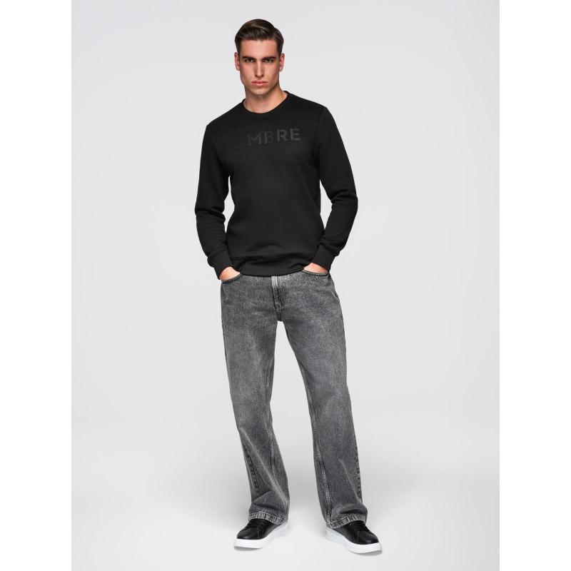 Klasická pánská mikina s nápisem – černá V4 B1711