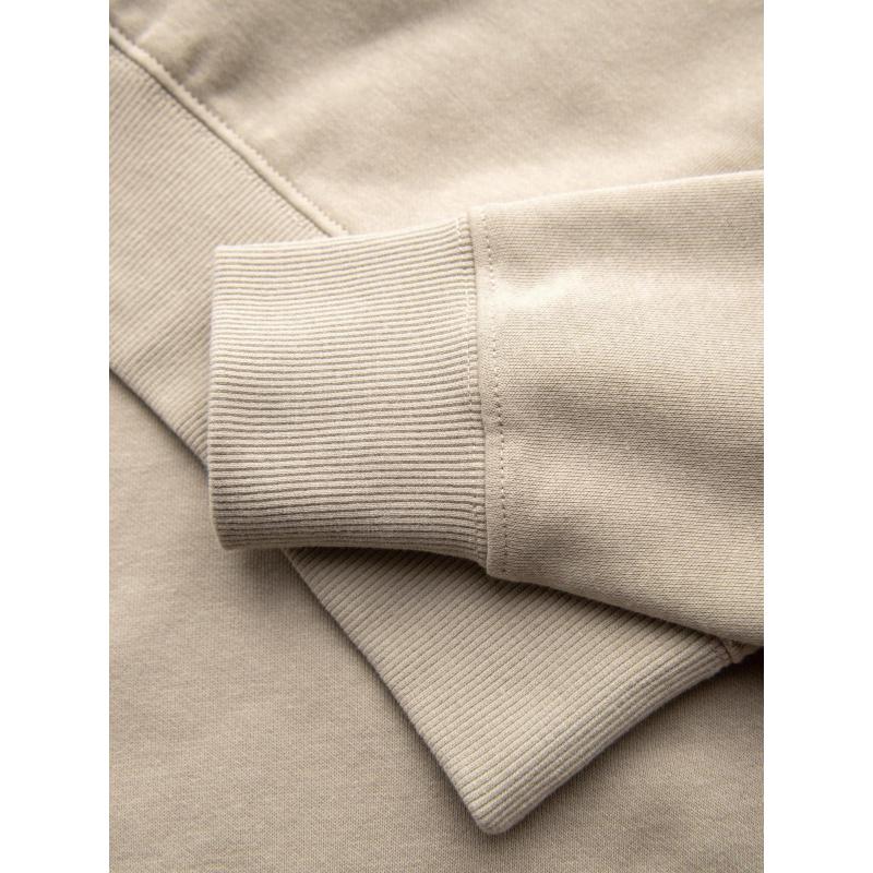 Pánská mikina bez streče s nášivkou – béžová V3 B1713