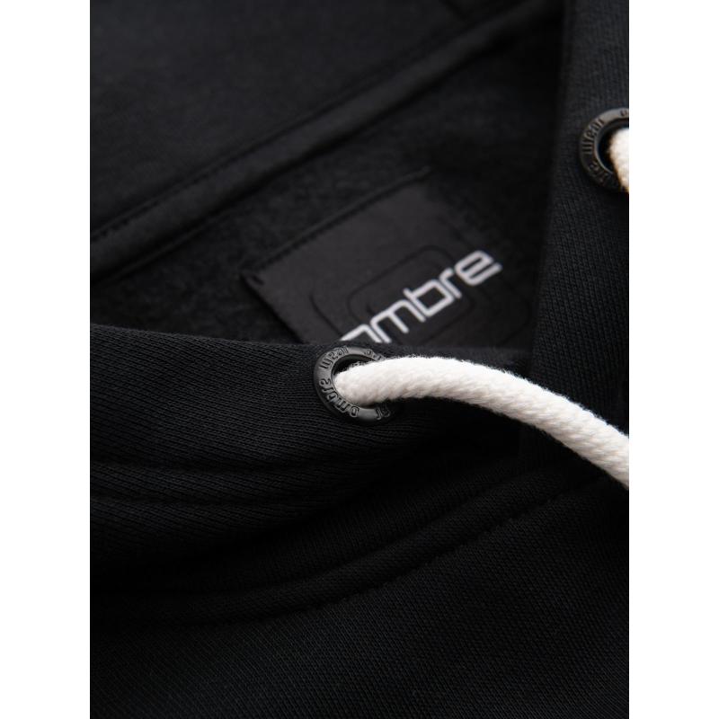 Pánská mikina s kapucí a grafikou – černá V3 B1714