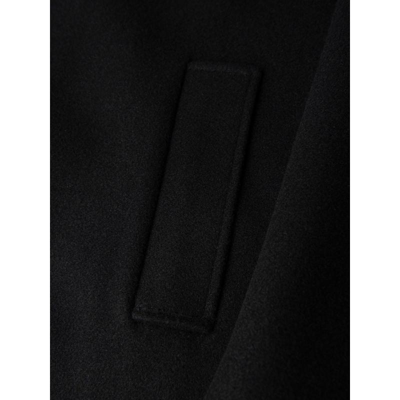 Férfi hosszú egy soros kabát gallérral és béléssel – fekete V1 OM-COWC-0135