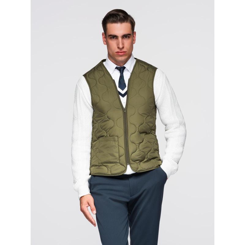 Hosszú, egyrétegű, galléros, bélelt férfi kabát – sötétkék V3 OM-COWC-0135