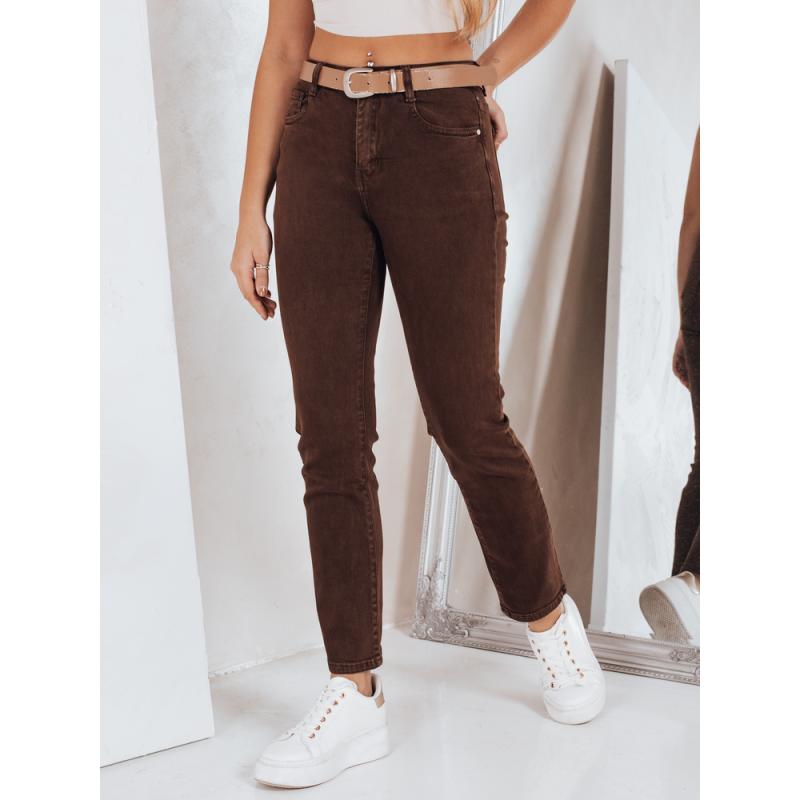 Női skinny szűkített farmer barna