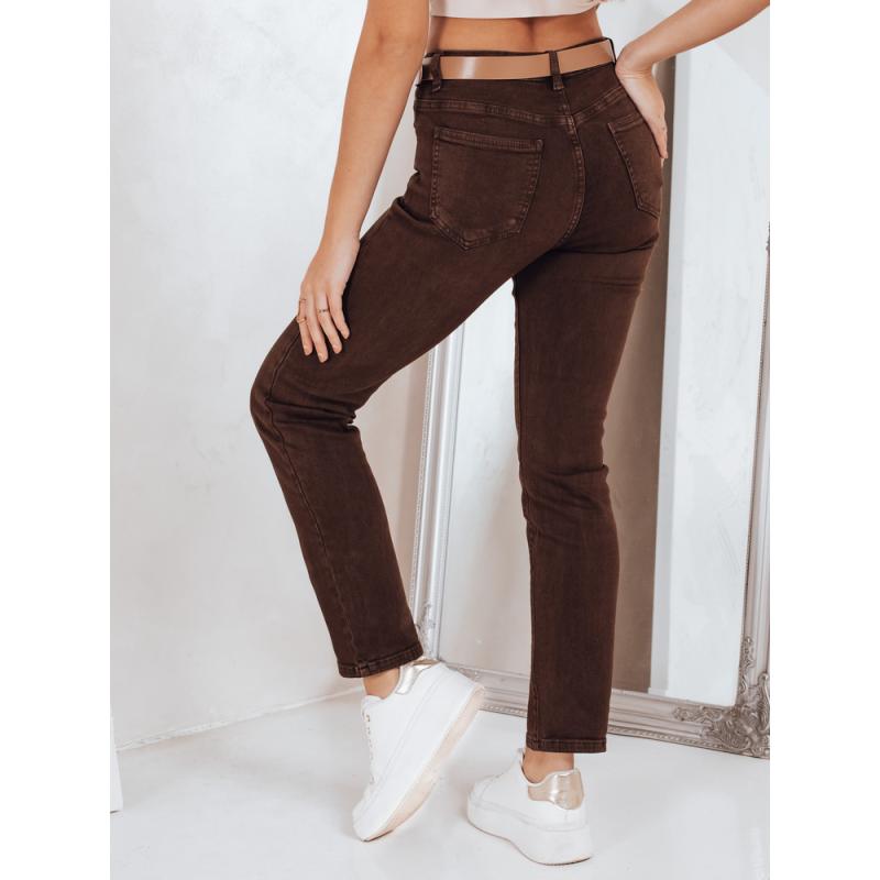 Női skinny szűkített farmer barna