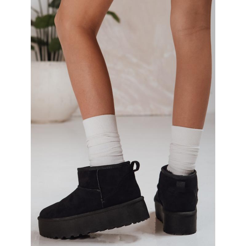 Női velúr hó csizma fekete