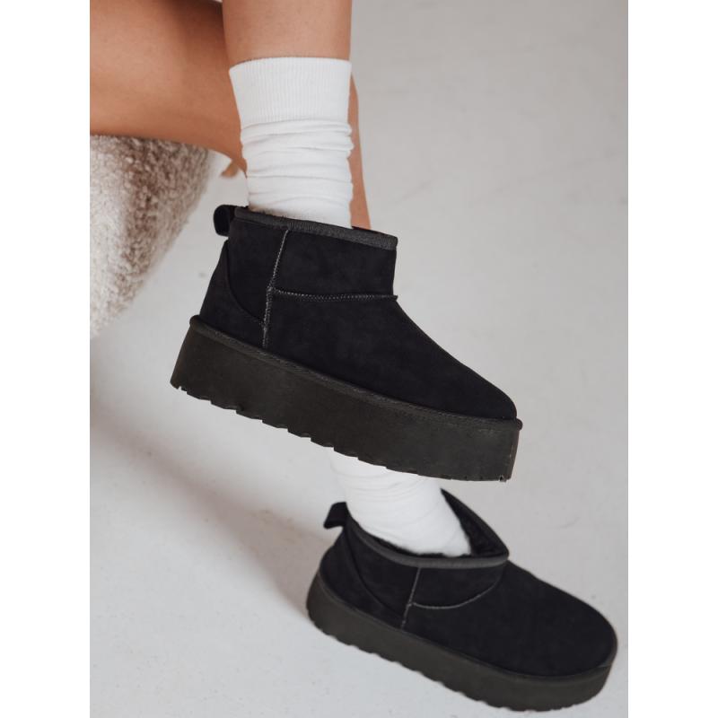 Női velúr hó csizma fekete