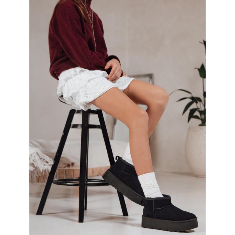 Női velúr hó csizma fekete