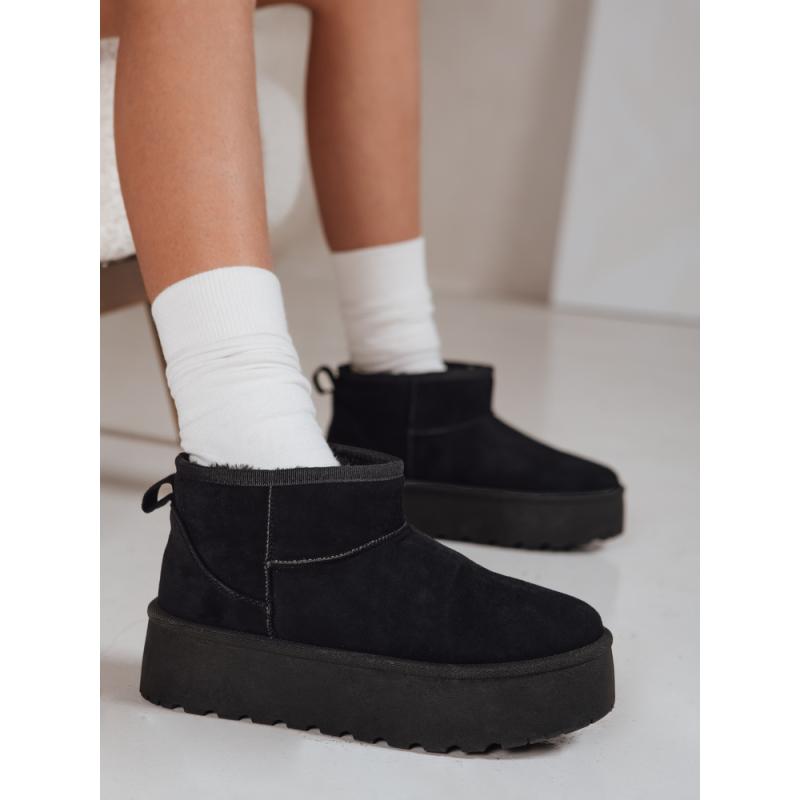 Női velúr hó csizma fekete