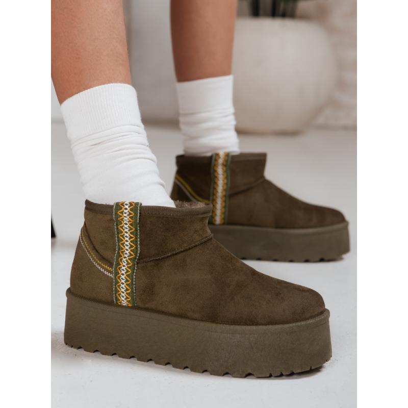 Női szarvasbőr hócipő zöld