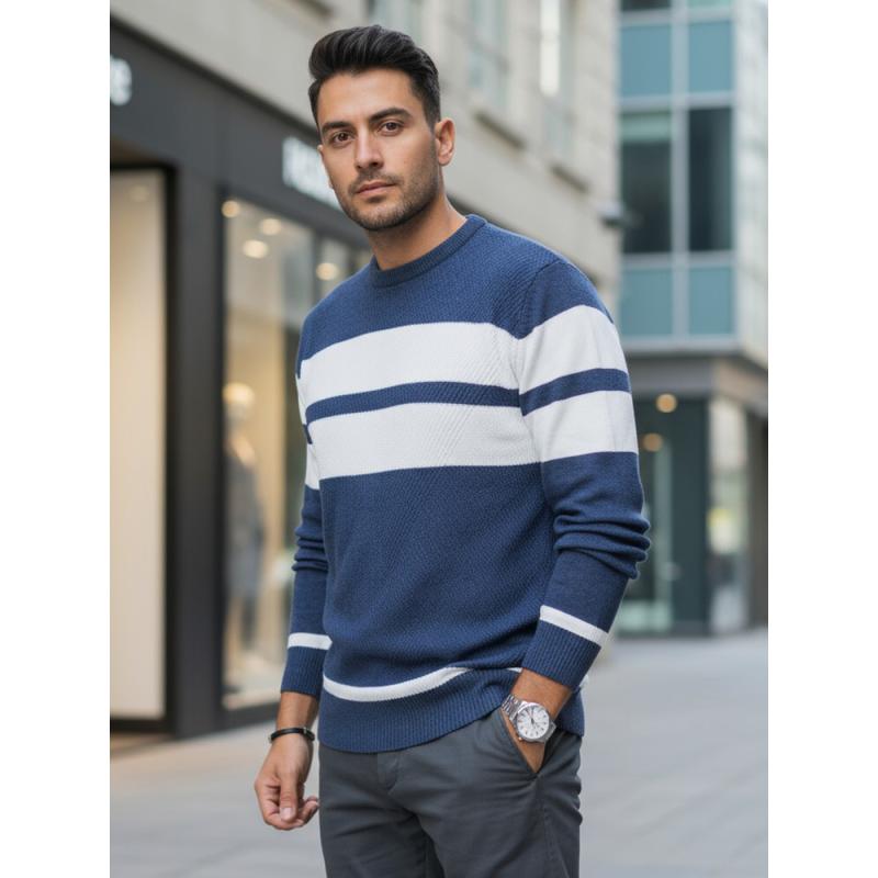Férfi pulóver, kék