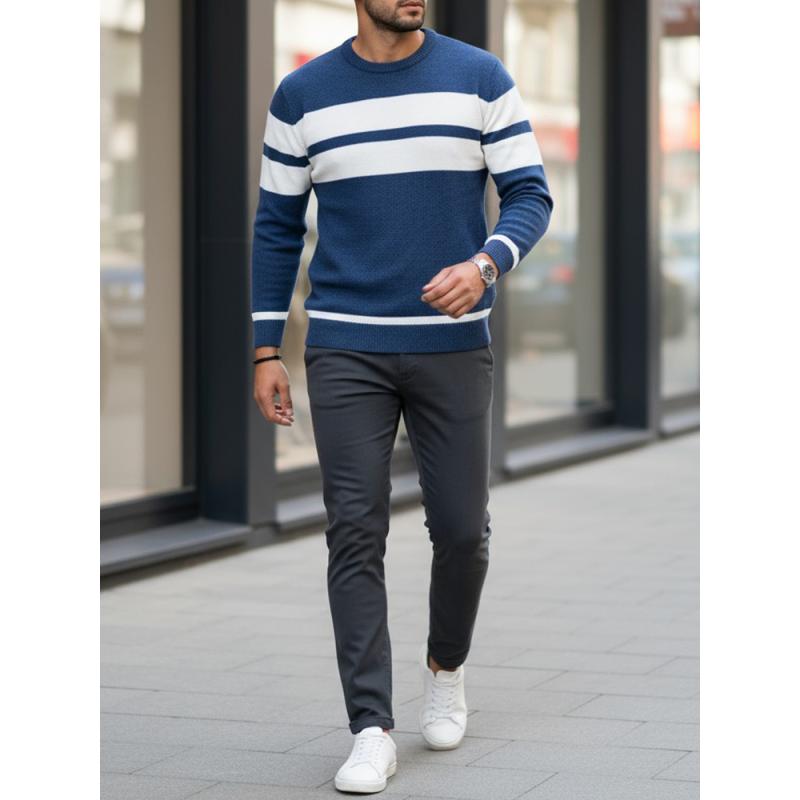 Férfi pulóver, kék