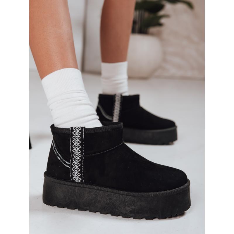 Dámske čierne semišové snehové topánky