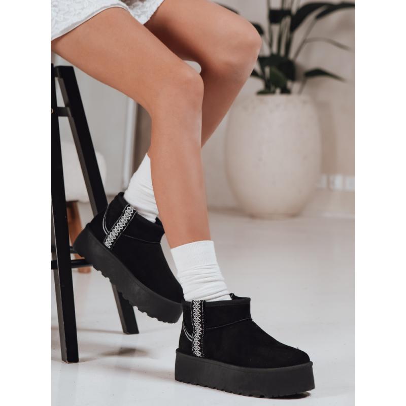 Dámske čierne semišové snehové topánky