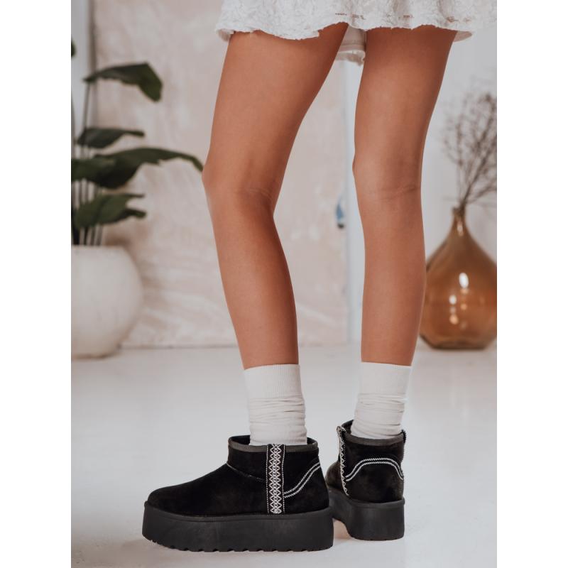 Dámske čierne semišové snehové topánky