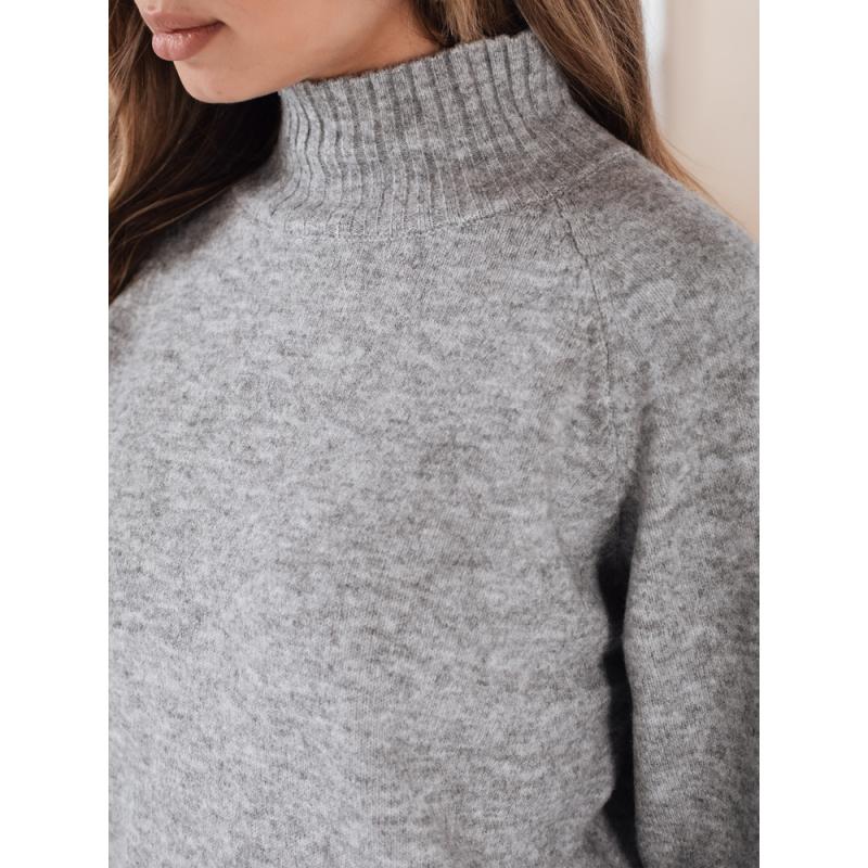 Dámska mikina s polovičným viazaným golierom, sivá farba