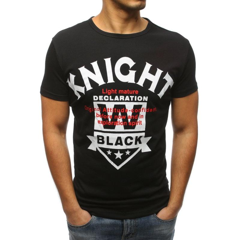 Pánské stylové tričko s potiskem černé