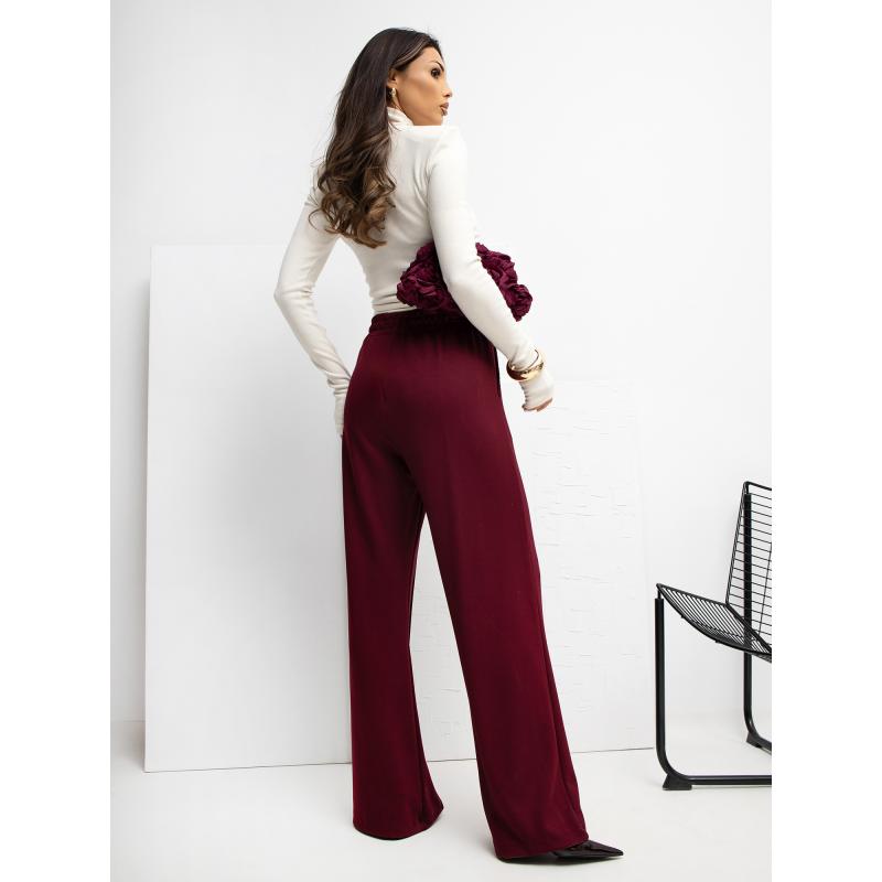 Burgundské tepláky so švami RUE PARIS