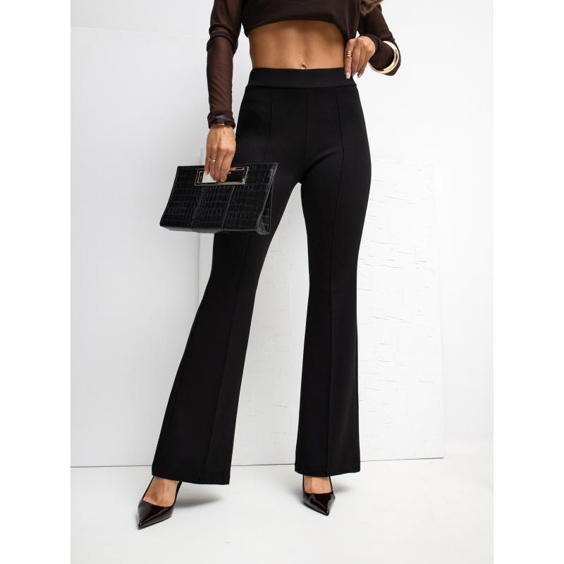 Čierne tepláky do zvonu bez zapínania RUE PARIS