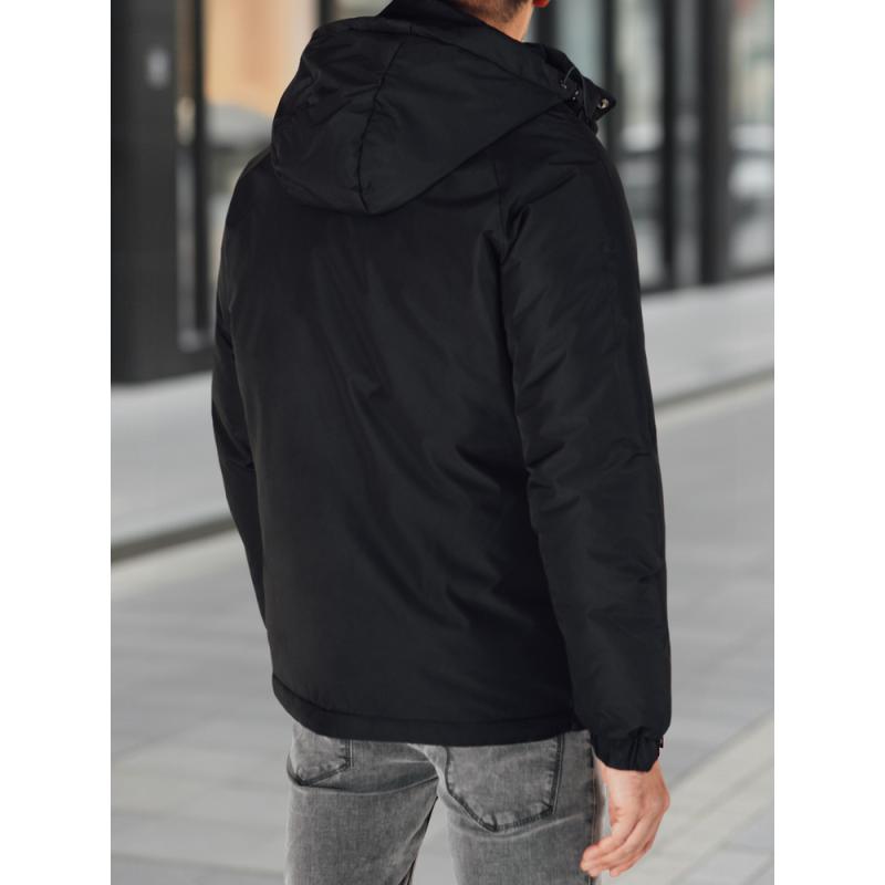 Pánská zimní bunda s kapucí, černá