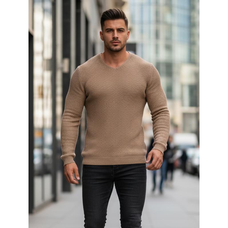 Férfi pulóver, barna