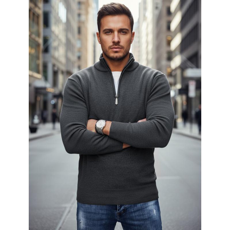 Férfi pulóver, világosszürke