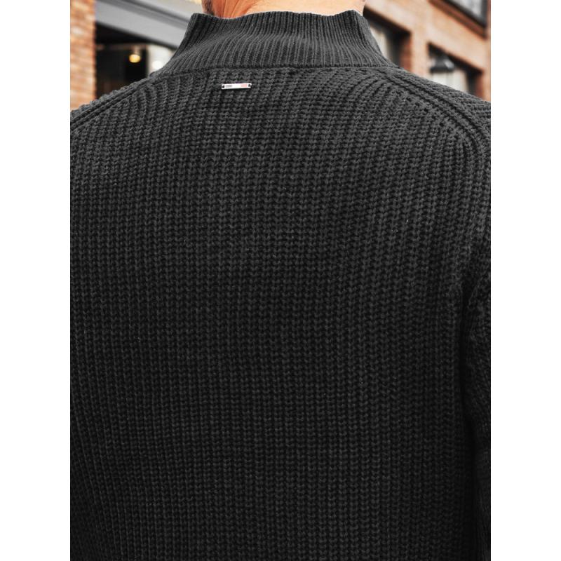 Férfi pulóver, kardigán, sötét szürke