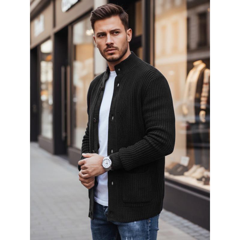 Pánský svetr, kardigan, černý