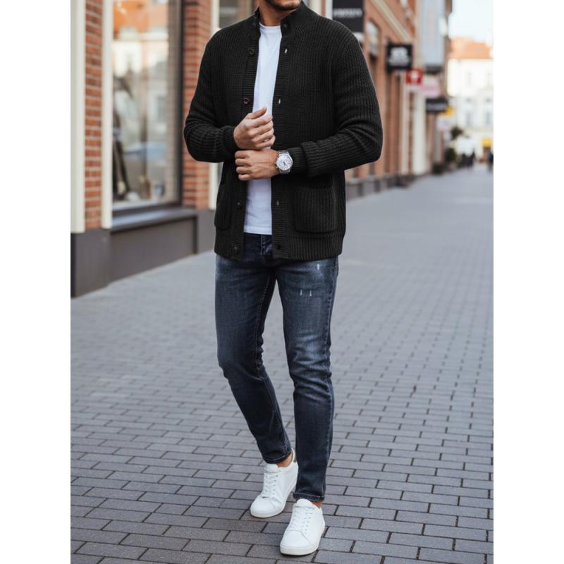 Pánský svetr, kardigan, černý