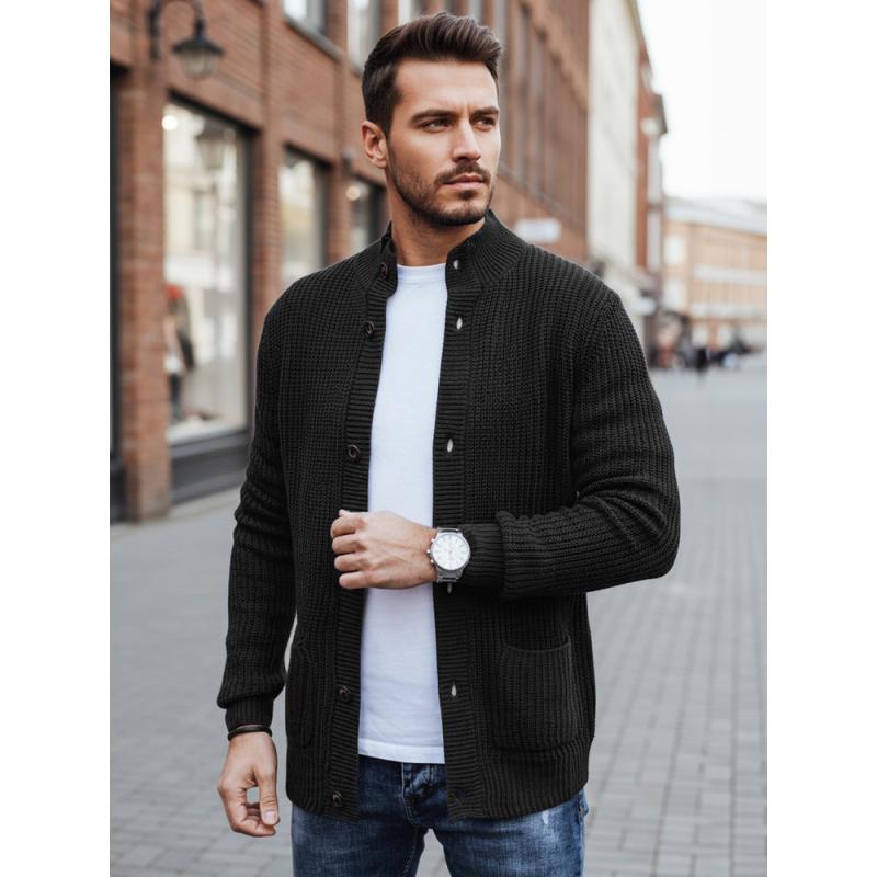 Pánský svetr, kardigan, černý
