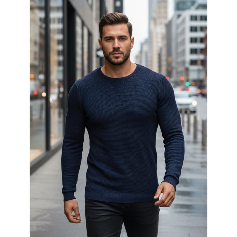 Pánský svetr tmavě modrý WX2296z