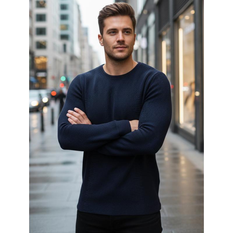 Pánský svetr tmavě modrý WX2296z