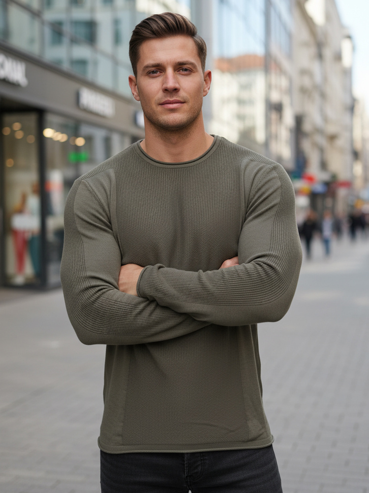 Férfi pulóver, khaki WX2310z