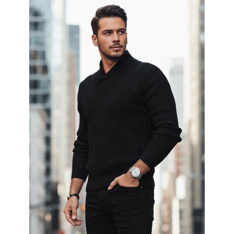 Férfi fekete pulóver