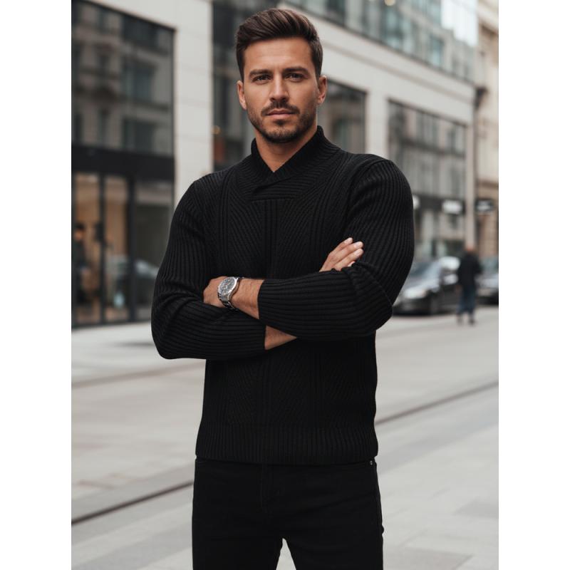 Férfi fekete pulóver