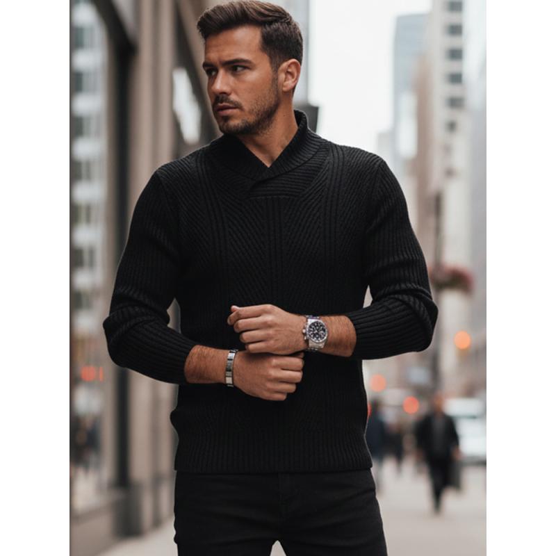 Férfi fekete pulóver