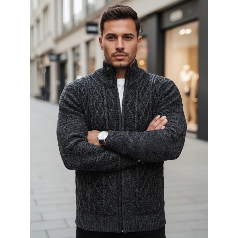 Férfi sötét szürke pulóver