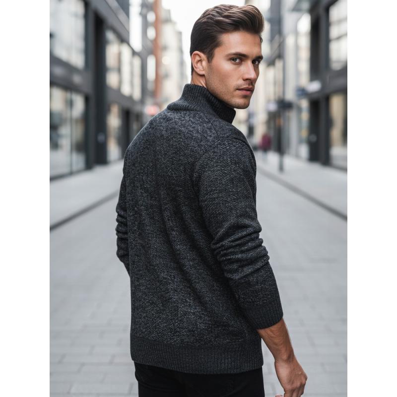 Férfi sötét szürke pulóver