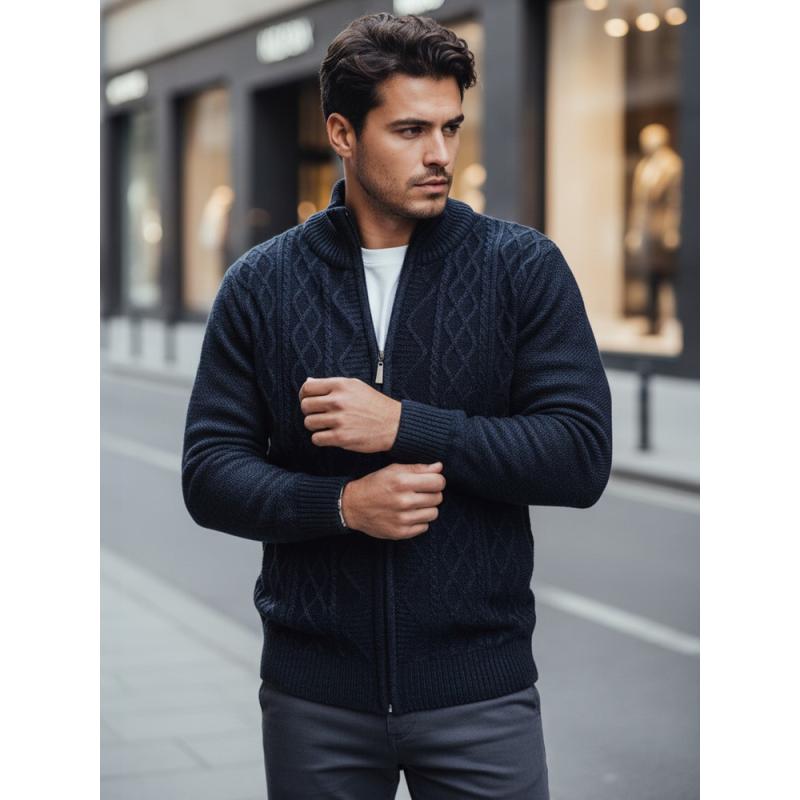 Férfi sötétkék pulóver