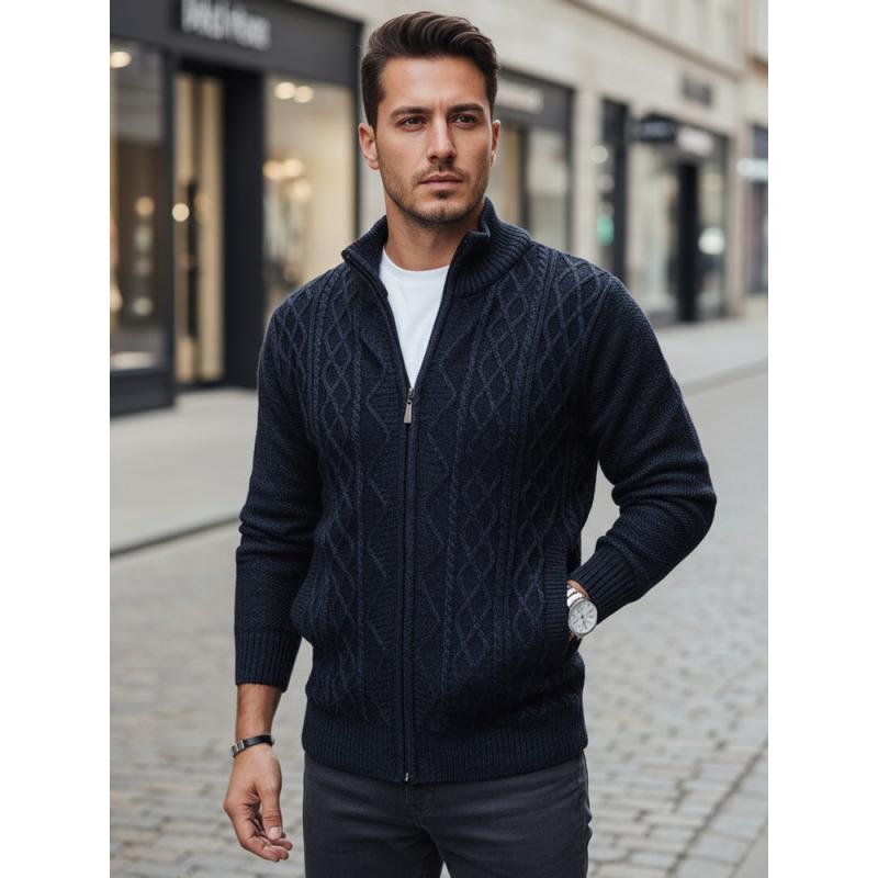 Férfi sötétkék pulóver