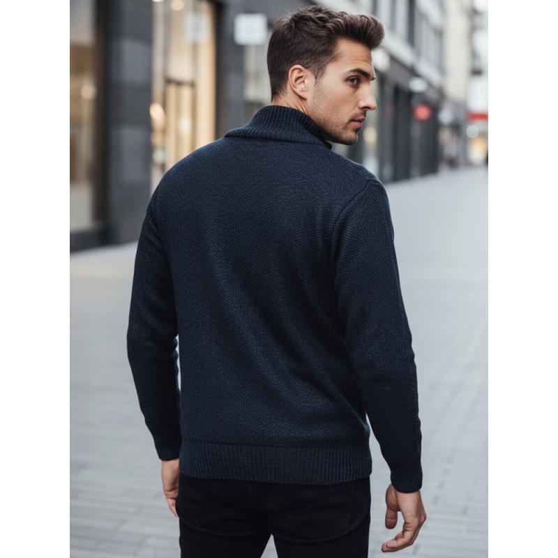 Férfi sötétkék pulóver