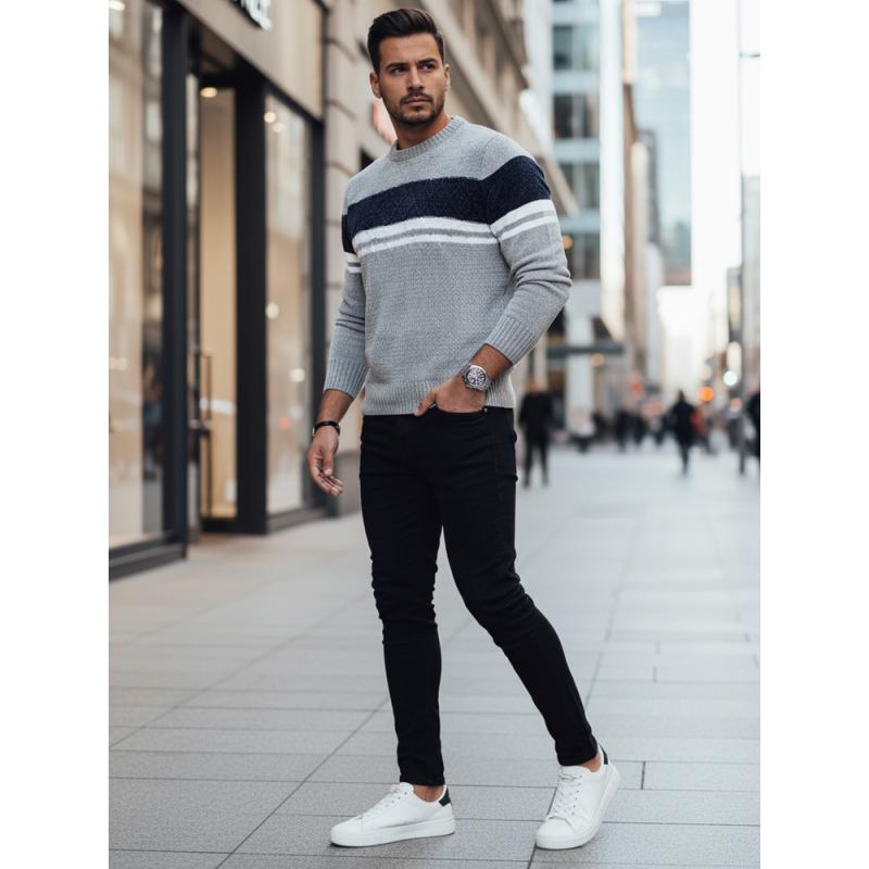 Férfi szürke pulóver