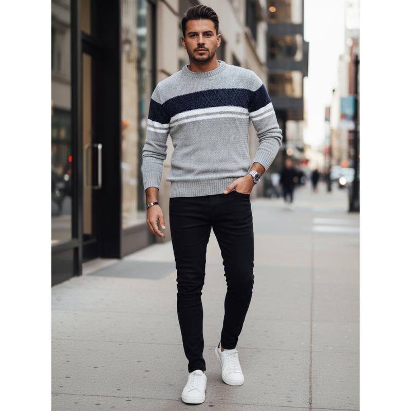 Férfi szürke pulóver