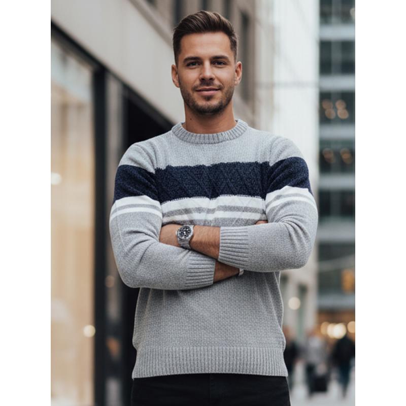 Férfi szürke pulóver