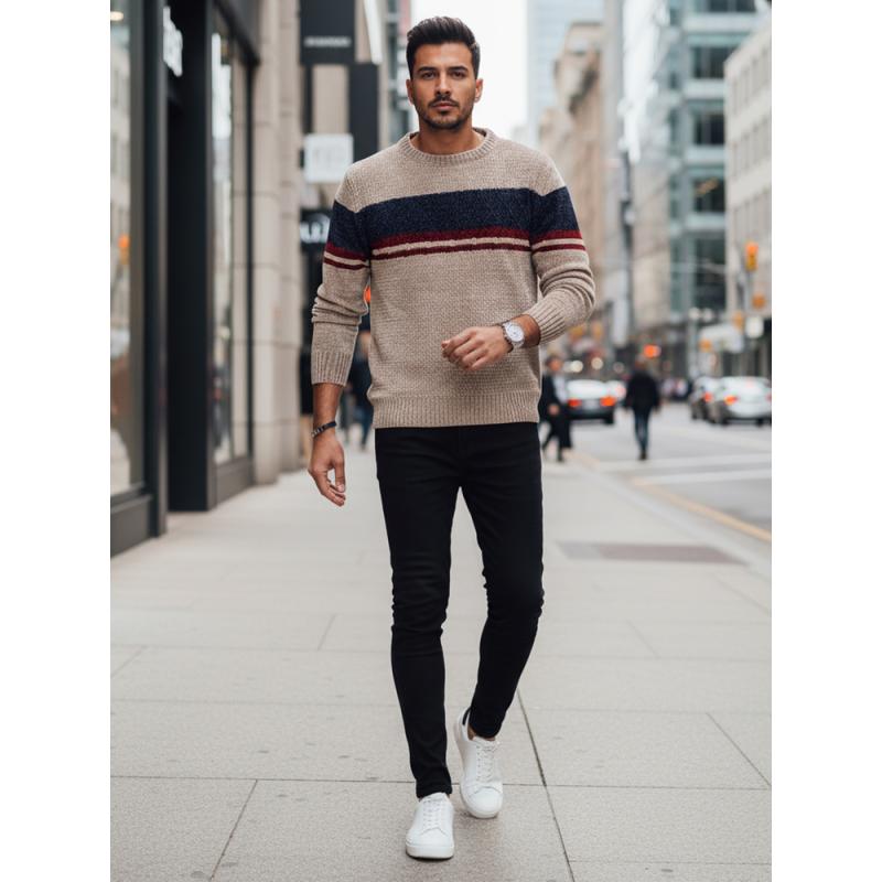 Férfi barna pulóver