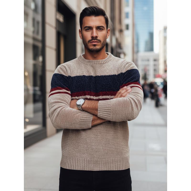 Férfi barna pulóver