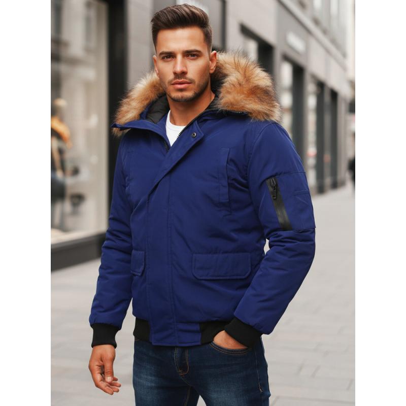 Pánska zimná bunda, tmavomodrá
