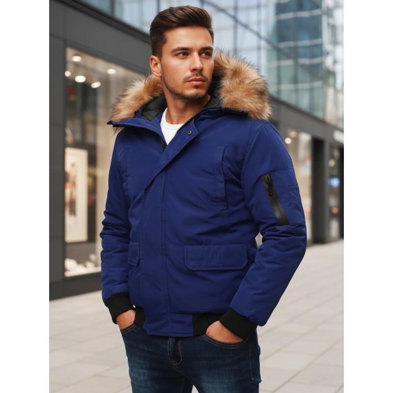 Pánska zimná bunda, tmavomodrá
