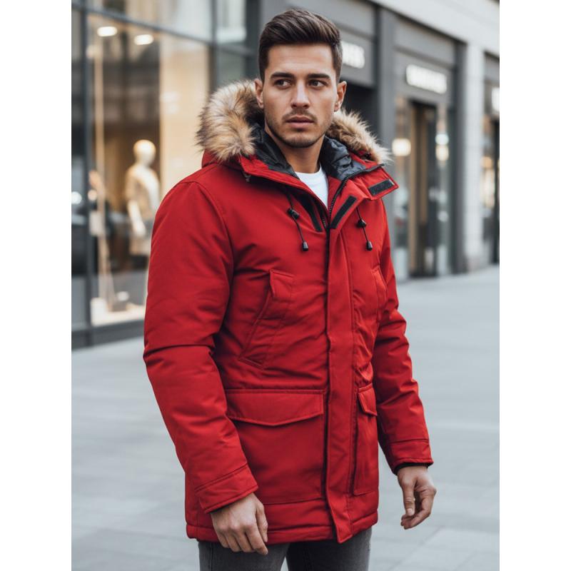 Pánska zimná bunda, červená